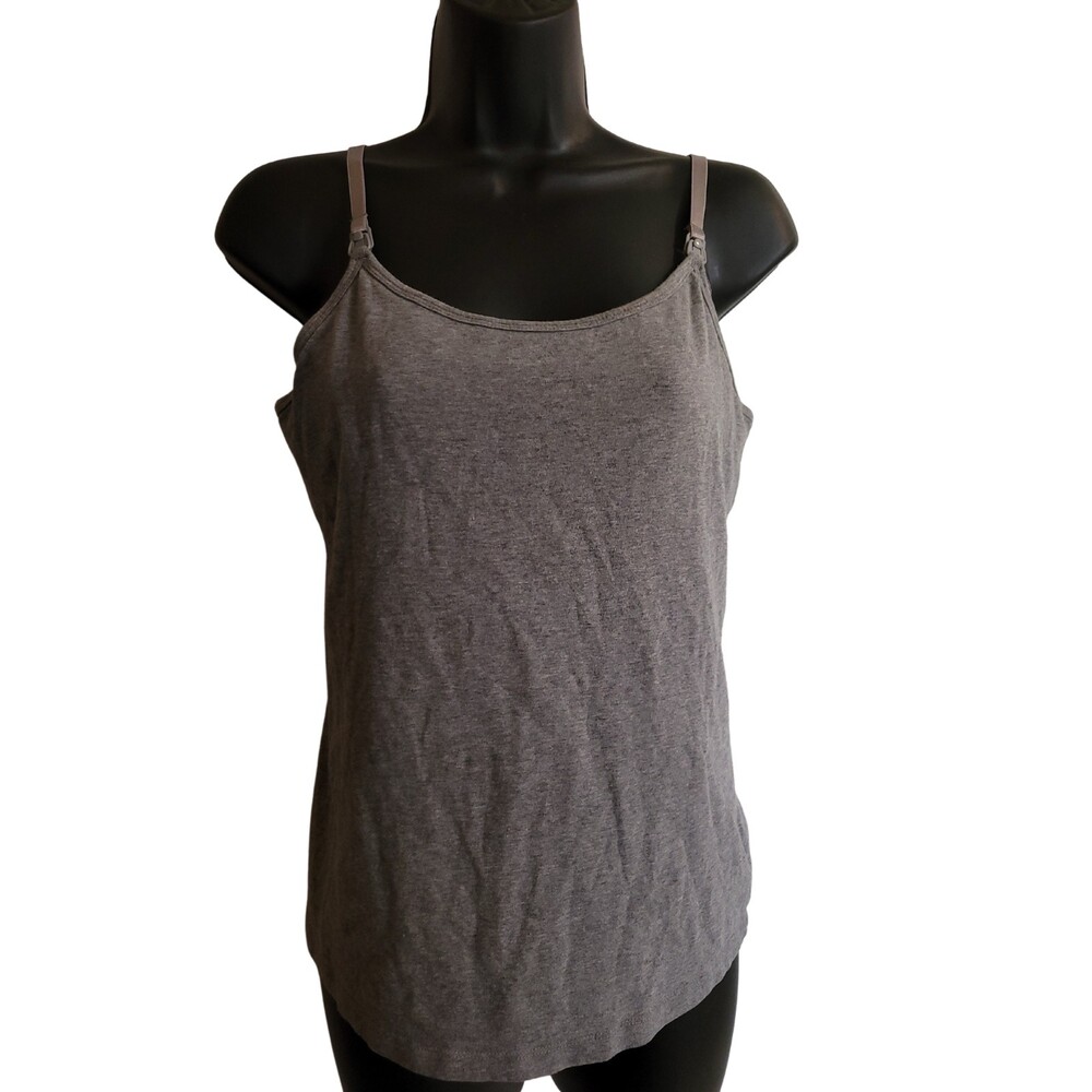 Motherhood Gray Spaghetti Strap Nursing Tank Top Size Medium
